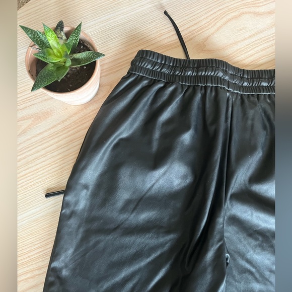 Leather pants with tie waist - Picture 2 of 3